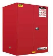 Red cabinet for flammable liquid storage