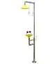 Floor-mounted safety shower with eye wash